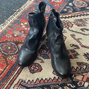 Frye Black Leather Ankle Boots